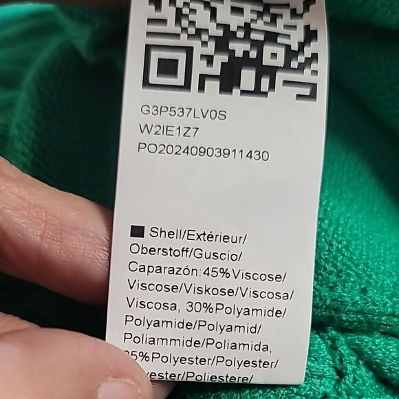 Vibrant Green Cowl Neck Sweater with Textured Knit Design Size Small - Picture 4 of 5